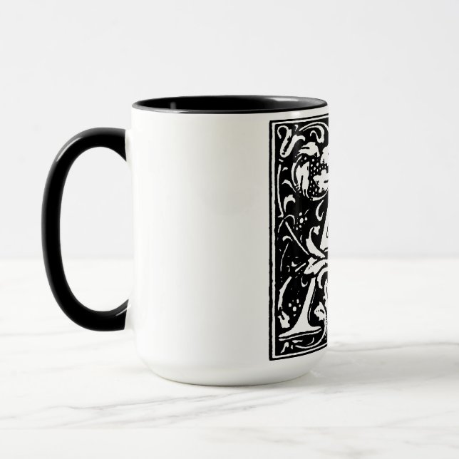 Renaissance Style Alphabet Letter A On Mug (Left)