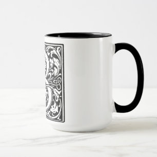 Renaissance Style Alphabet Letter B On Mug