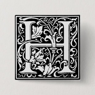 Renaissance Style Alphabet Letter H - Pin