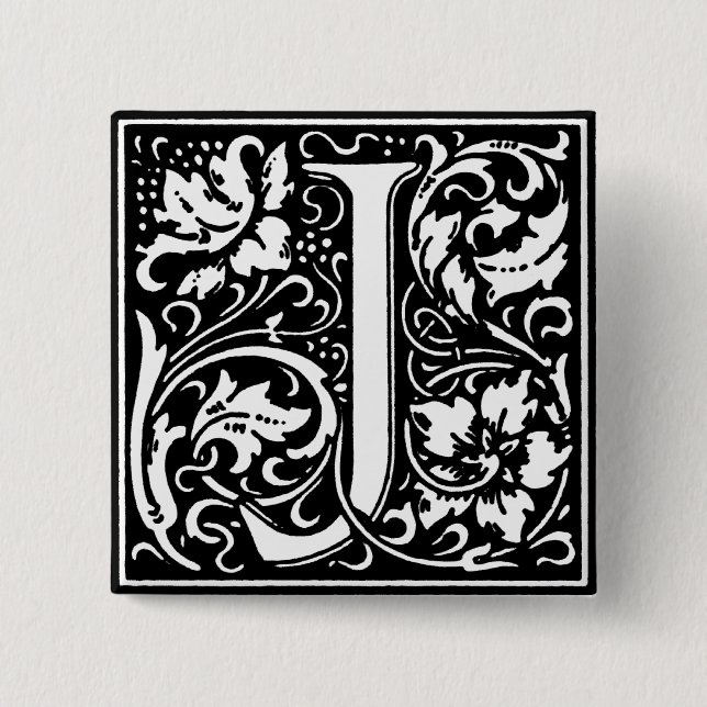 Renaissance Style Alphabet Letter J - Pin (Front)