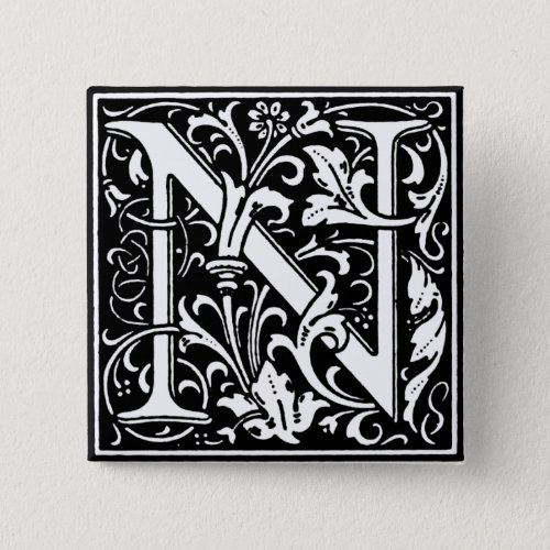 Renaissance Style Alphabet Letter N _ Pin