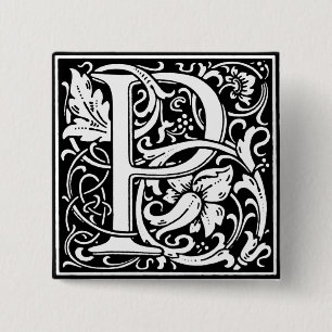 Renaissance Style Alphabet Letter P - Pin