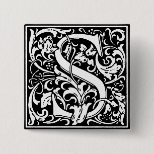 Renaissance Style Alphabet Letter S - Pin
