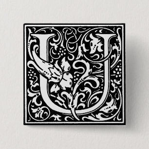 Renaissance Style Alphabet Letter U - Pin