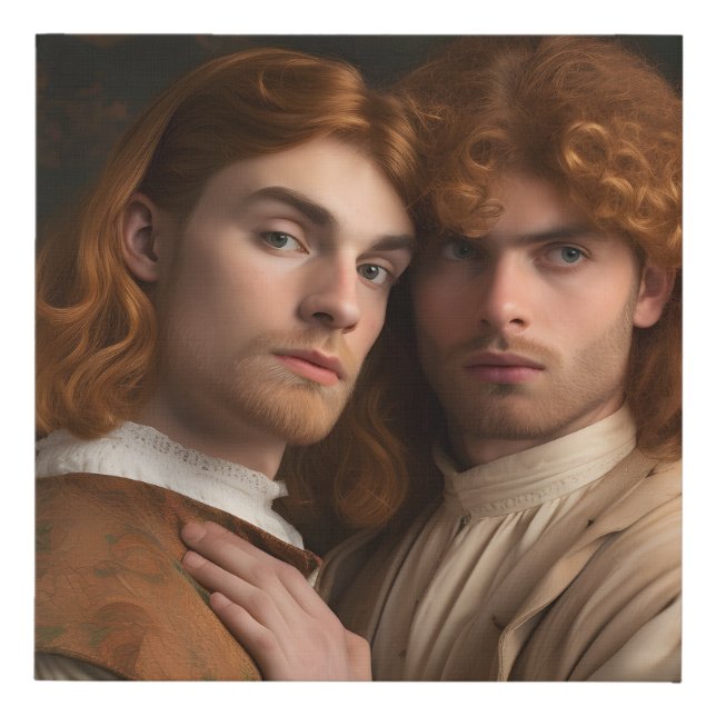 Renaissance Style Male Couple Faux Canvas Print (Front)