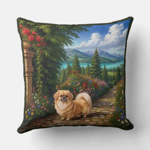 Renaissance Tibetan Spaniel Throw Pillow