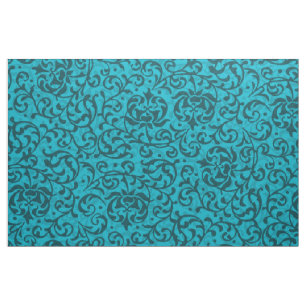 Renaissance Turqouise Floral Damask Fabric