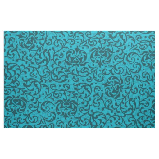 Renaissance Turqouise Floral Damask Fabric