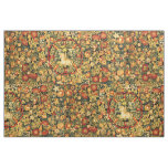 Renaissance Unicorn Amid Fruit &amp; Flowers Pattern Fabric