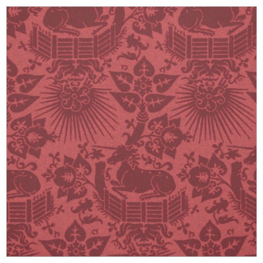 Renaissance Unicorn Garden, Ruby Fabric