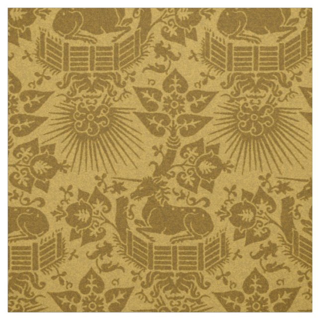 Renaissance Unicorn Garden, Topaz Fabric (Swatch)