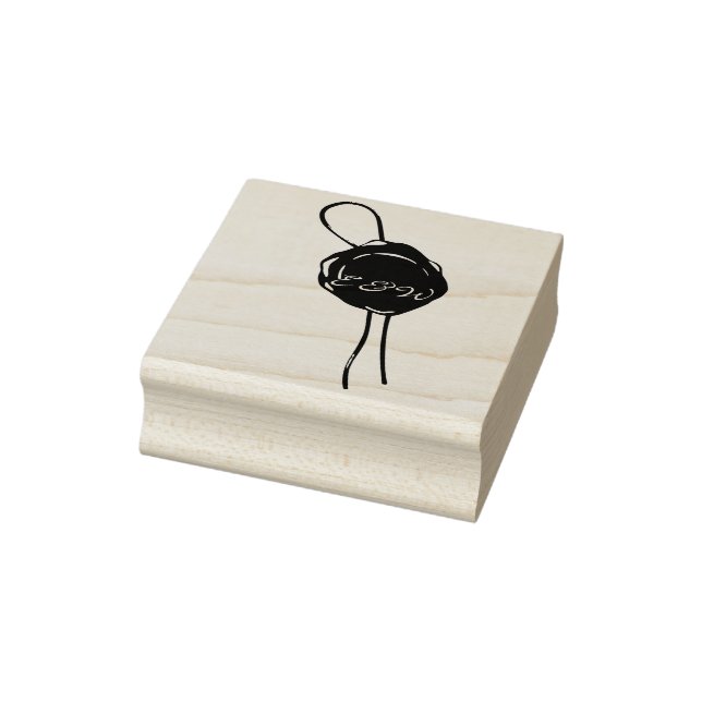 Renaissance Wedding Initials Red  Rubber Stamp (Stamp)