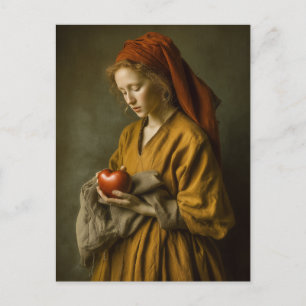 Renaissance Woman Holding Heart Postcard