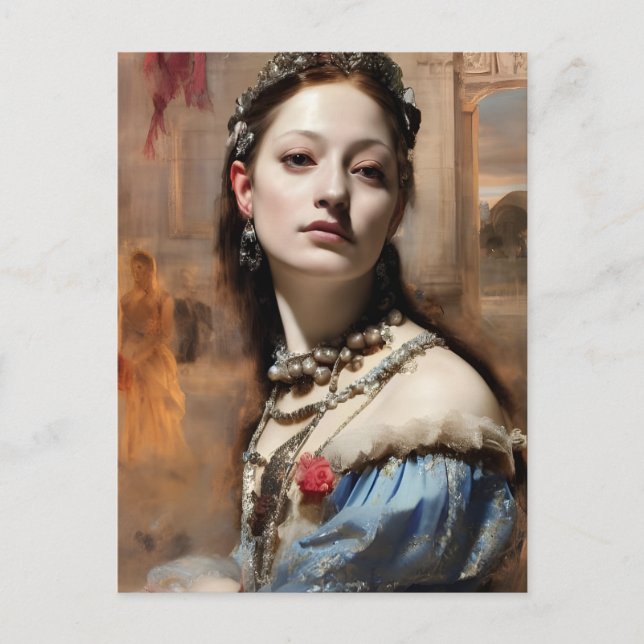 Renaissance Woman Portrait Painting  Postcard (Front)