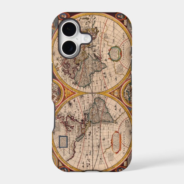 Renaissance World Map Iphone Case (Back)