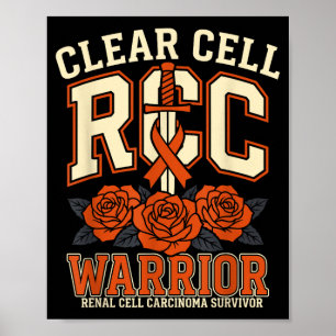 Renal cell carcinoma survivor ribbon kidney cancer poster