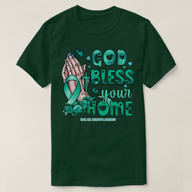 Renal Cell cinoma Awareness Awareness god bless fa T-Shirt (Design Front)