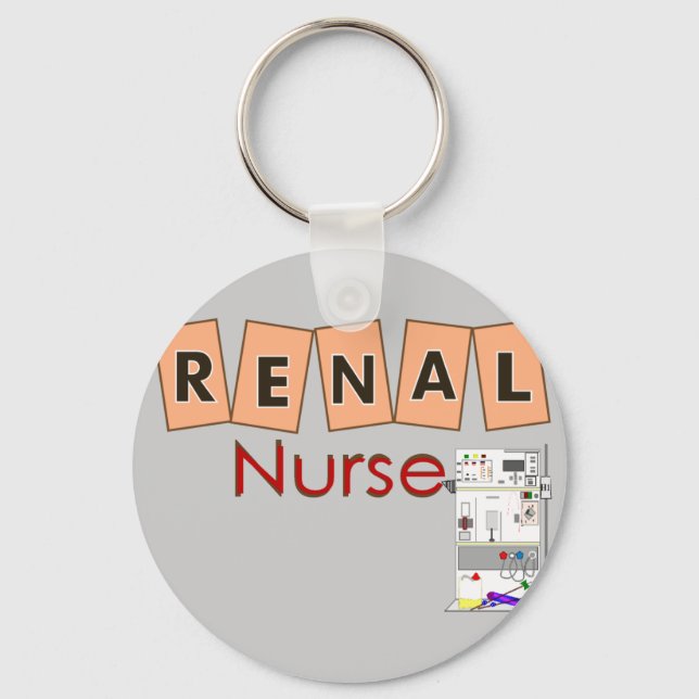 Renal Nurse Fresenius Machine Design Keychain (Front)