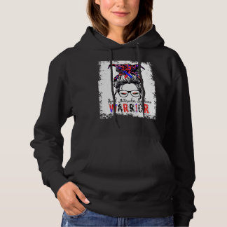 Renal Nutcracker Syndrome Warrior  Blue Red Ribbon Hoodie