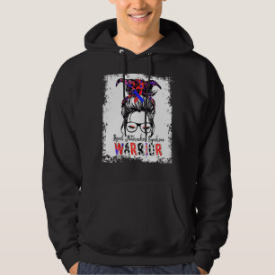 Renal Nutcracker Syndrome Warrior  Blue Red Ribbon Hoodie
