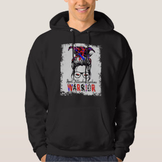 Renal Nutcracker Syndrome Warrior  Blue Red Ribbon Hoodie