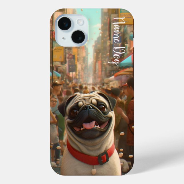 Rename your Pug Dog dog on the phone case (Back)