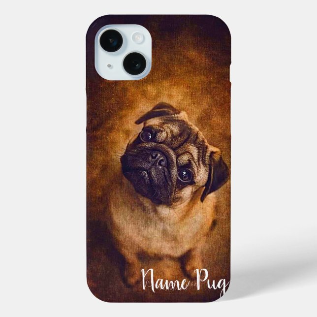 Rename your Pug Dog dog on the phone cases (Back)