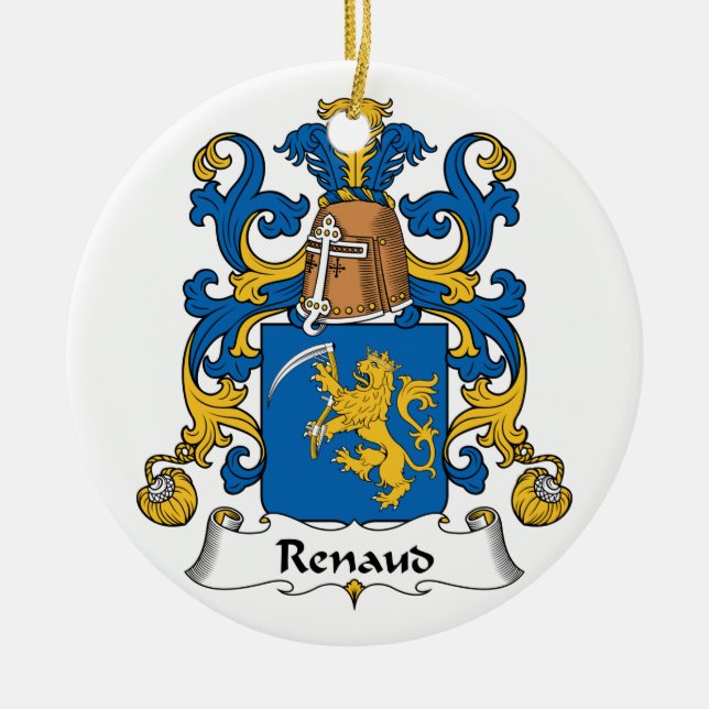 Renaud Family Crest Ceramic Ornament (Front)