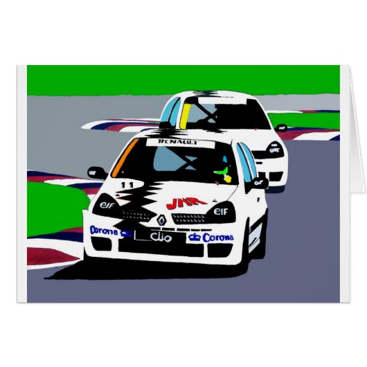 Renault Clio Racing Cars Cards (Front Horizontal)