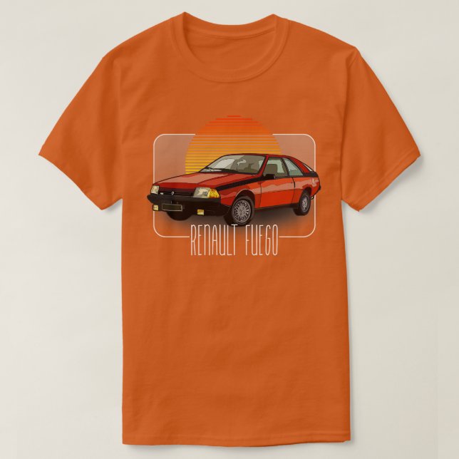 Renault Fuego Retro Classic  Lover Design T-Shirt (Design Front)