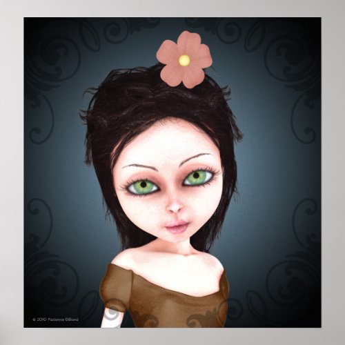 Render 107b Gothic Girl Art Poster