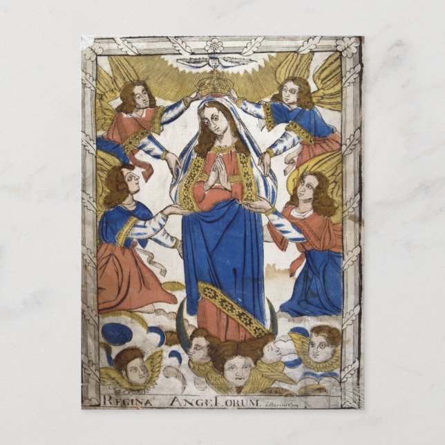 Rendering depicting Assumption of Virgin Mary Postcard (Front)