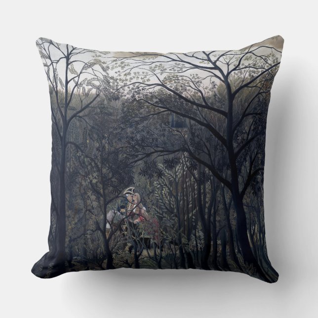 Rendezvous in the Forest 1889 Throw Pillow (Front)