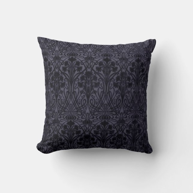 Rene Beauclair Art Nouveau Purple Floral Throw Pillow (Front)