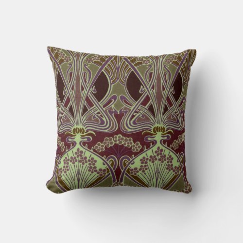 Rene Beauclair Art Nouveau Throw Pillow