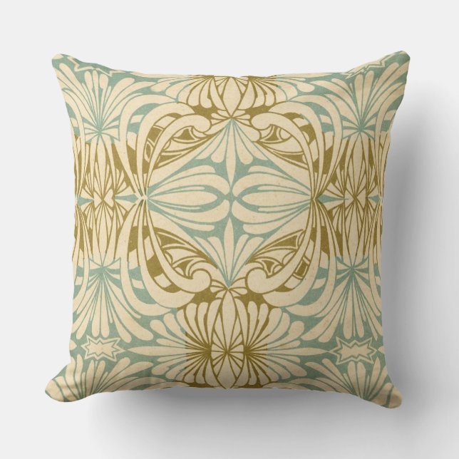 Rene Beauclair’s Art Nouveau Pattern Throw Pillow (Front)
