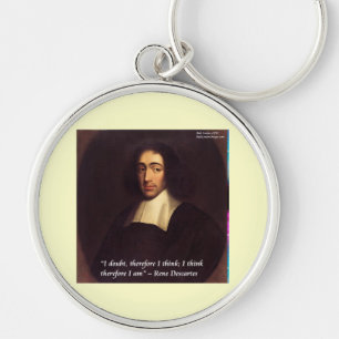 Rene Descarte I Think Therefore I Am Quote Keychain