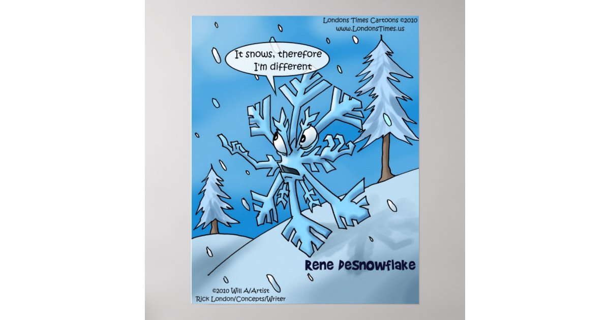 Rene Descartes Snowflake Funny Posters | Zazzle