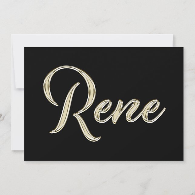 Rene Name white gold Handwriting Card (Front)