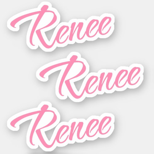 Renee Decorative Name in Pink x3 Sticker