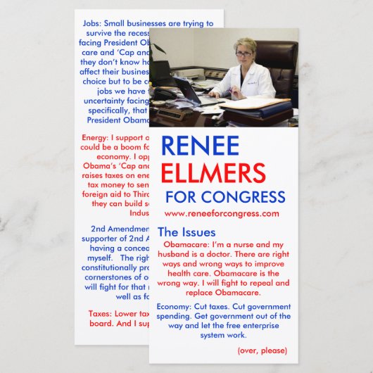 Renee Ellmers For Congress Hand Outs (Front/Back)