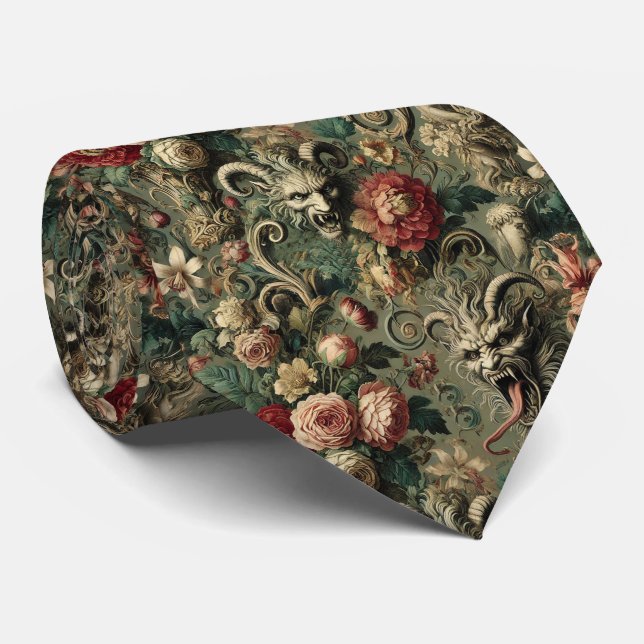 🩸 Renegade Harvest – Gothic Victorian  Neck Tie (Rolled)