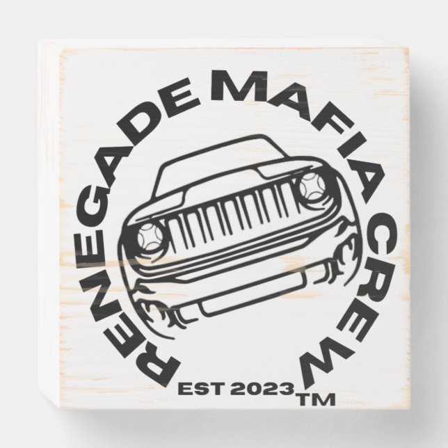 Renegade Mafia Crew Wood Wall Art Wooden Box Sign (Front Horizontal)