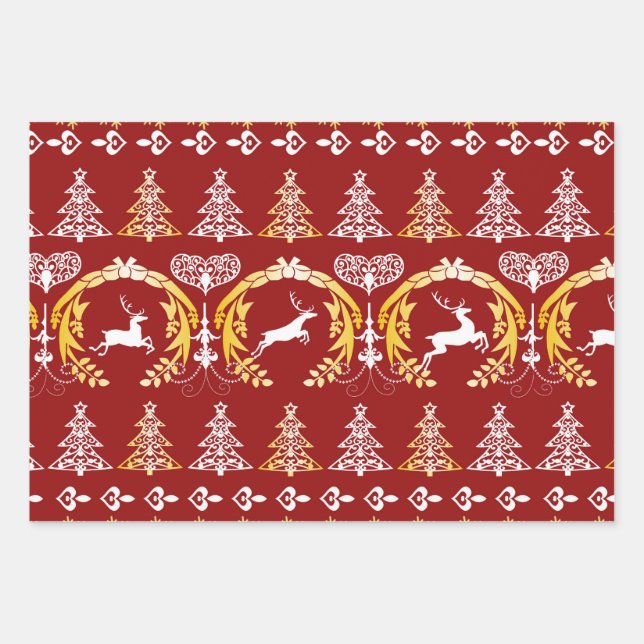 Renes at Christmas Wrapping Paper Sheets (Front)