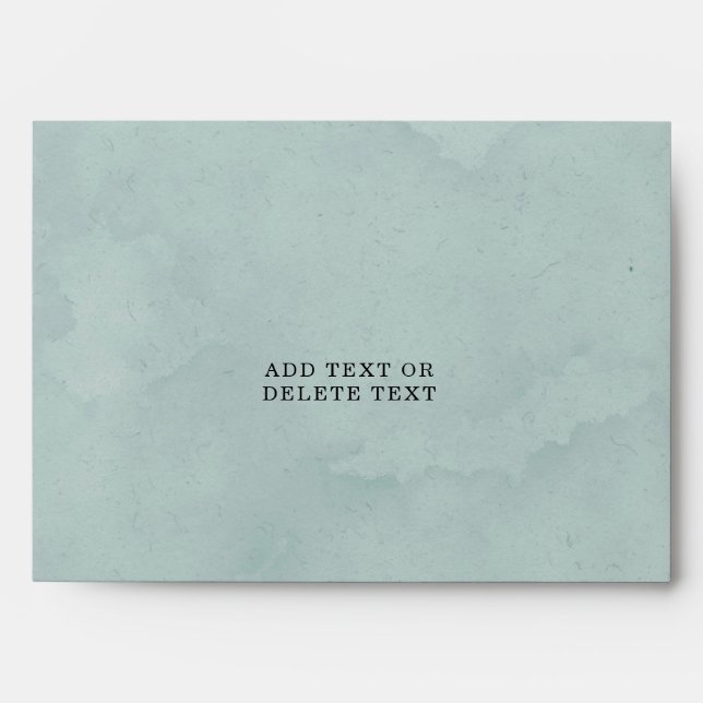 Renew Blue and Spring Peony Chic Wedding Envelope (Front)