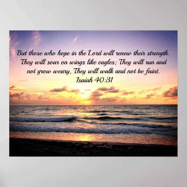 RENEW OUR STRENGTH IN GOD ISAIAH 40:31 VERSE POSTER (Front)