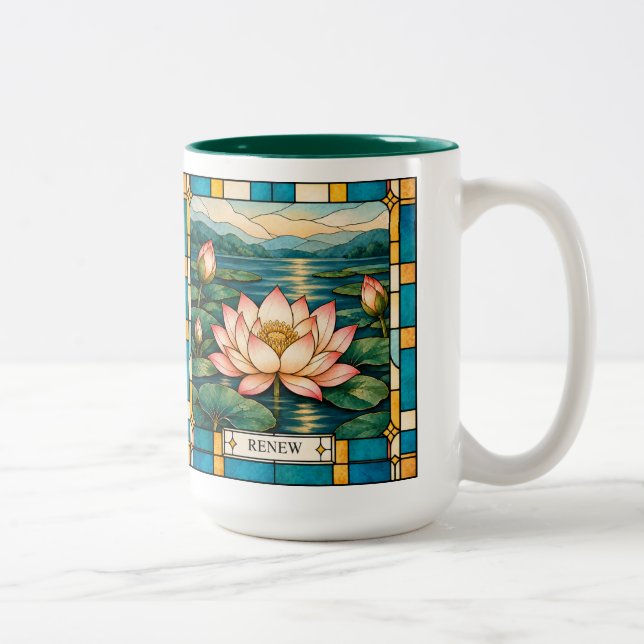 Renew Stained Glass Two-Tone Coffee Mug (Right)