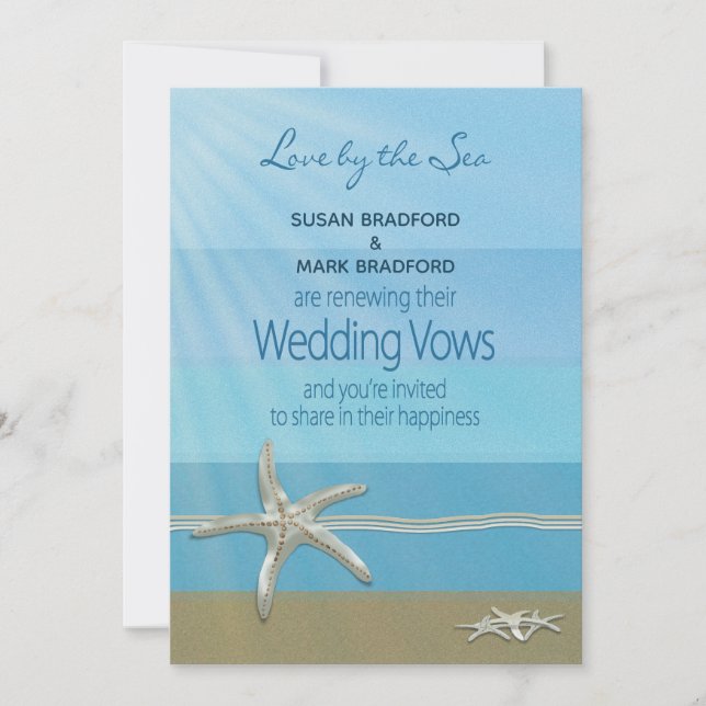 Renew Wedding Vows Invitation, Ocean, Starfish, Invitation (Front)