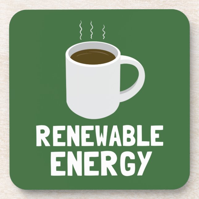 Renewable Energy Coffee Cup Beverage Coaster (Front)