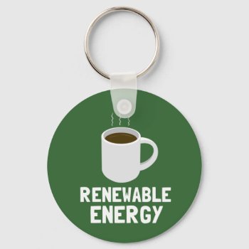 Renewable Energy Coffee Cup Keychain by DuchessOfWeedlawn at Zazzle